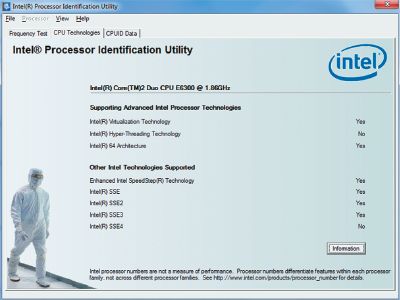 Экран 3. Intel Processor ID Utility